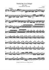 Partita No.3 transcribed for Solo Viola