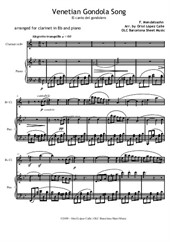 Venetian Gondola Song - for clarinet and piano