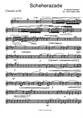 Scheherazade (Arr. for clarinet in Bb and piano) – Clarinet part