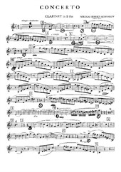 Clarinet Concerto (for clarinet and piano)
