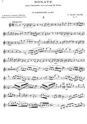 Sonata for clarinet and piano (clarinet part)