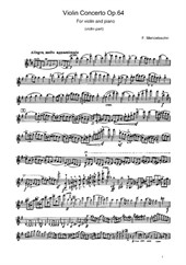 Violin concerto for piano and violin (Violin part)