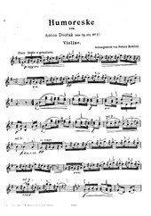 Humoresque for violin and piano (violin part)